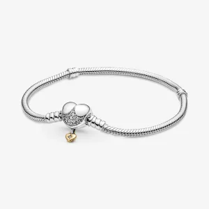 Disney Hercegnős PANDORA Moments szívkapcsos kígyólánc karkötő - 569563C01 (kép) Disney Hercegnős PANDORA Moments szívkapcsos kígyólánc karkötő - 569563C01