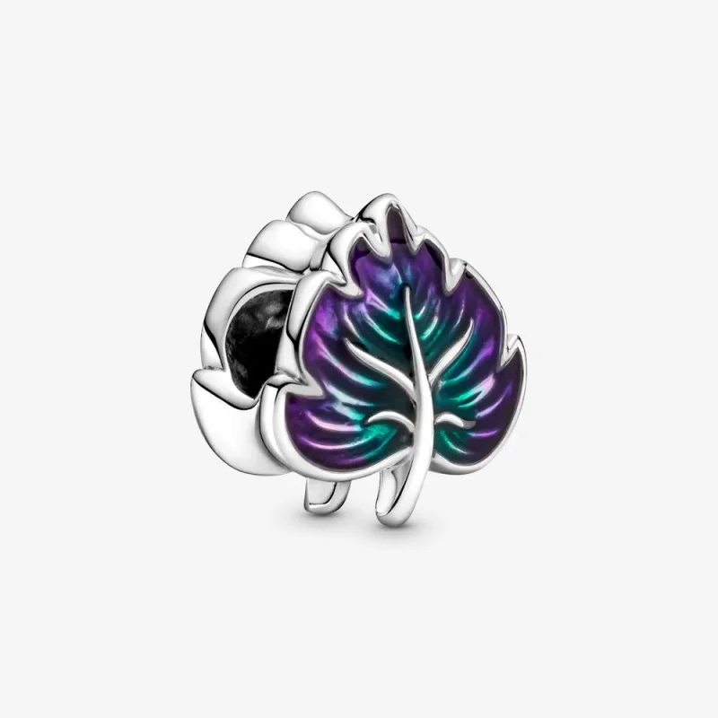 (kép) Lila és zöld levél charm - 799542C01
