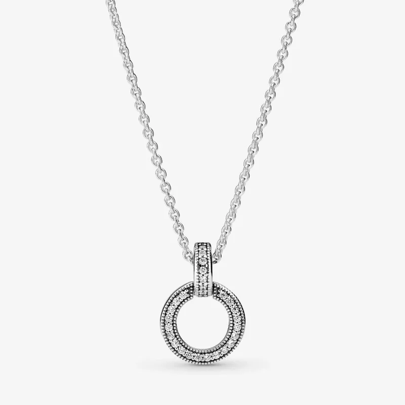 (kép) PANDORA ezüst kettős karika nyaklánc - 399487C01-45