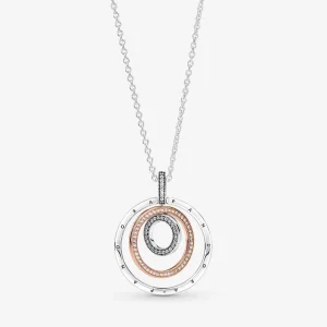 PANDORA kéttónusú karikák nyalánc - 389483C01-60 (kép) PANDORA kéttónusú karikák nyalánc - 389483C01-60