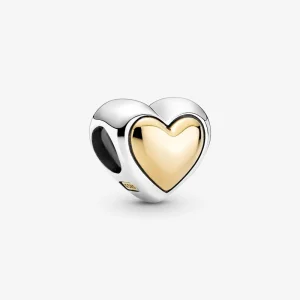 (kép) PANDORA kupolás arany szív charm - 799415C00