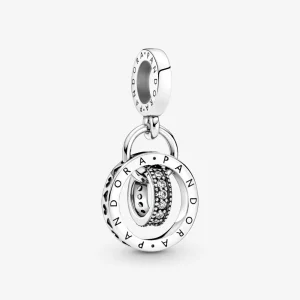(kép) PANDORA logó karika függő charm - 799490C01