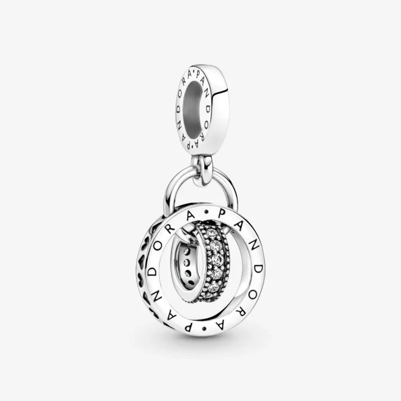 (kép) PANDORA logó karika függő charm - 799490C01