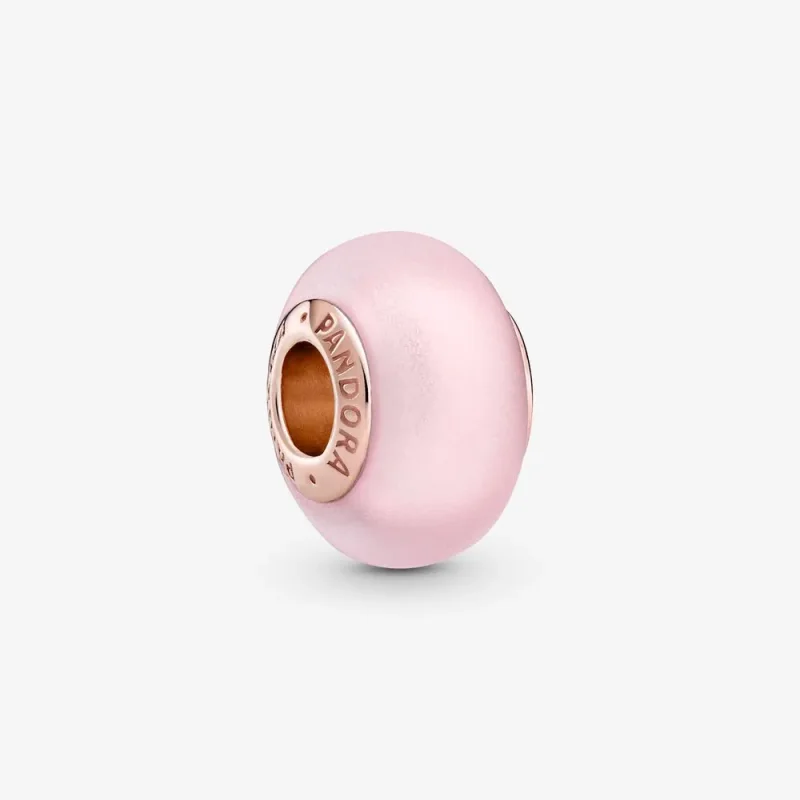 (kép) PANDORA matt rózsaszín muránói charm - 789421C00