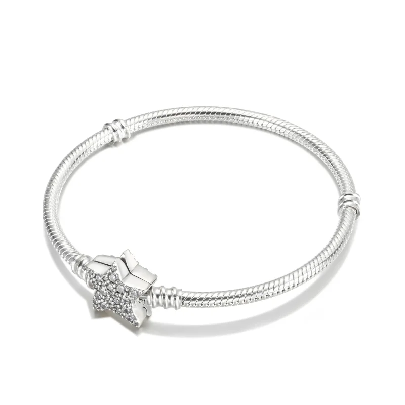 (kép) PANDORA Moments aszimmetrikus csillagkapcsos kígyólánc karkötő - 599639C01 - Megtekintés 3