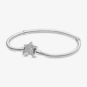 (kép) PANDORA Moments aszimmetrikus csillagkapcsos kígyólánc karkötő - 599639C01