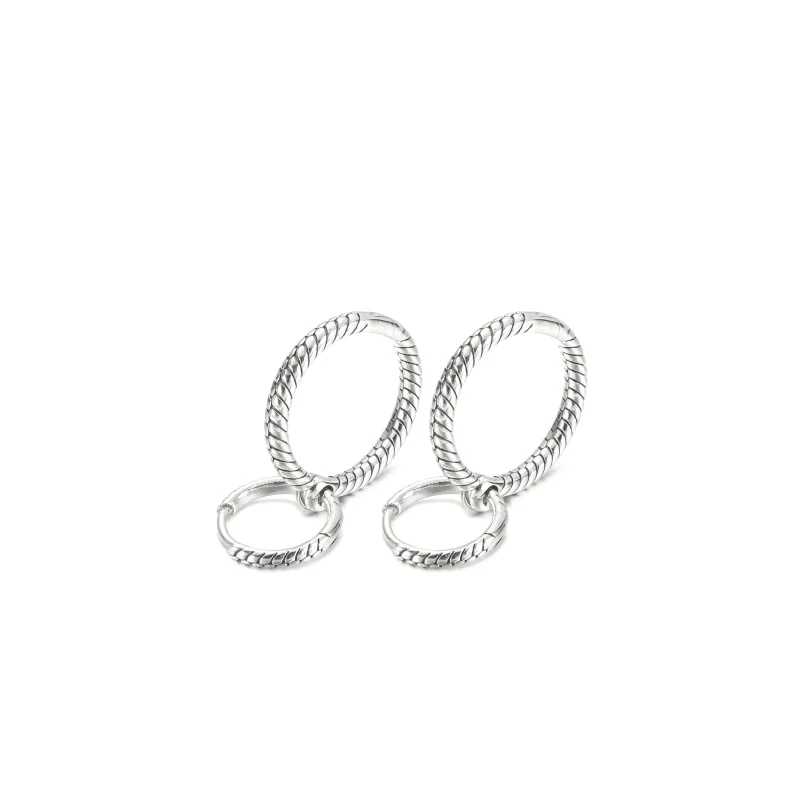 (kép) PANDORA Moments dupla charm karika-fülbevaló - 299562C00 - Megtekintés 5
