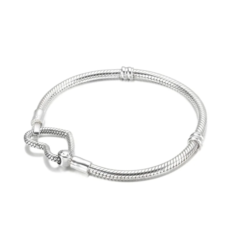(kép) PANDORA Moments szívzáras kígyólánc karkötő - 599539C00 - Megtekintés 3
