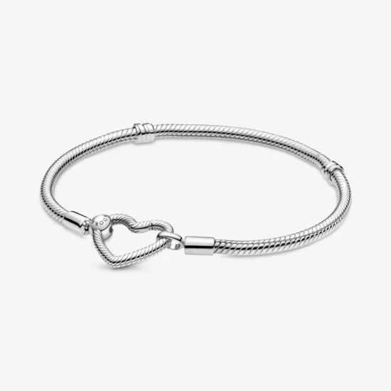 (kép) PANDORA Moments szívzáras kígyólánc karkötő - 599539C00