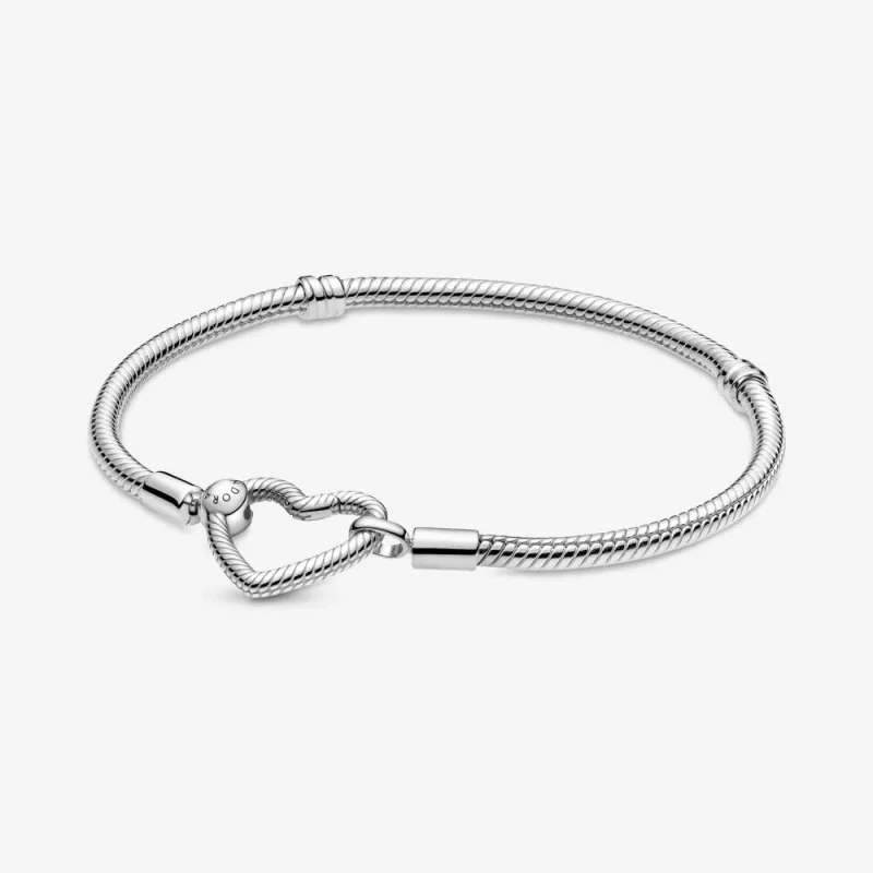 (kép) PANDORA Moments szívzáras kígyólánc karkötő - 599539C00