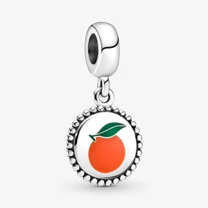 (kép) PANDORA Narancssárga motívum kerek Függő Charm - 791169C00_E026
