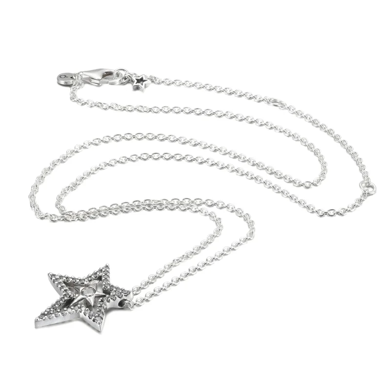 (kép) PANDORA Pavé aszimmetrikus csillag Nyaklánc - 390020C01 - Megtekintés 5
