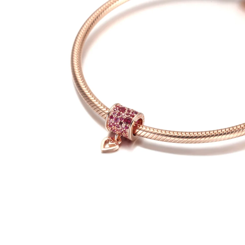 (kép) PANDORA Pavé szabadkézi szív hordó Charm - 789548C01 - Megtekintés 5