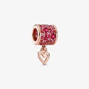 (kép) PANDORA Pavé szabadkézi szív hordó Charm - 789548C01
