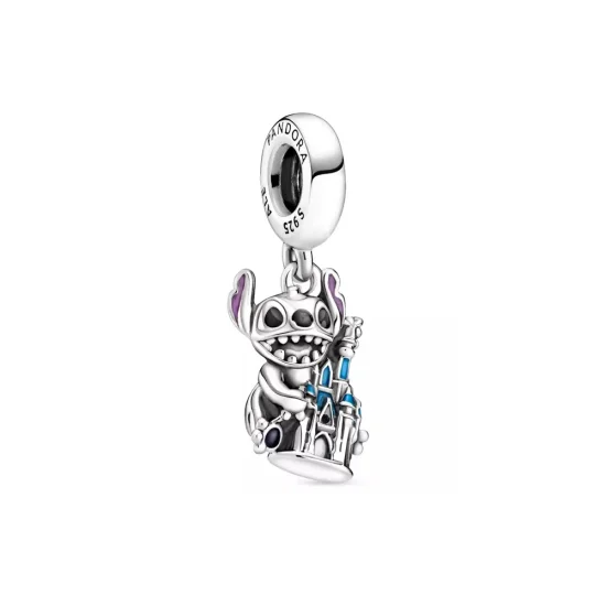(kép) PANDORA Stitch és Fantasyland Castle Figurális Függő Charm - P400942464807