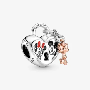 (kép) Disney Mickey egér és Minnie egér lakat charm - 780109C01