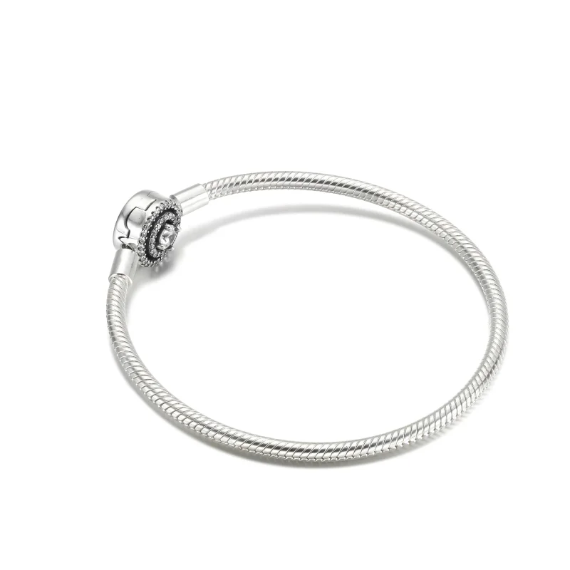 (kép) PANDORA Moments csillogó karikák kígyólánc karkötő - 590038C01 - Megtekintés 3