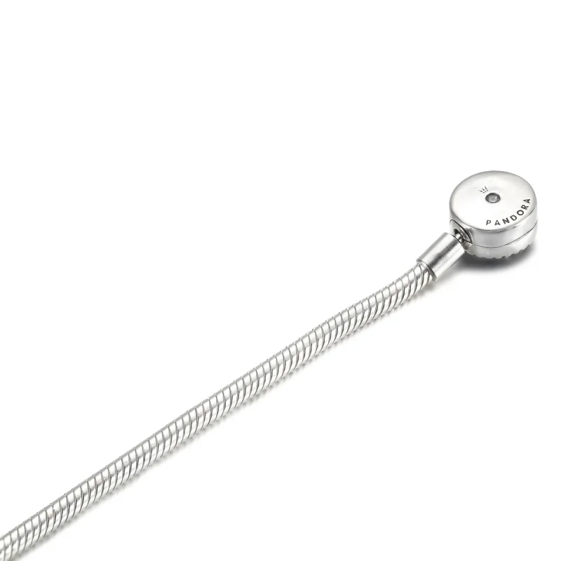 (kép) PANDORA Moments csillogó karikák kígyólánc karkötő - 590038C01 - Megtekintés 5
