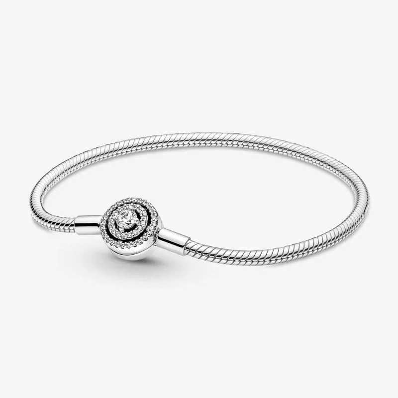 (kép) PANDORA Moments csillogó karikák kígyólánc karkötő - 590038C01
