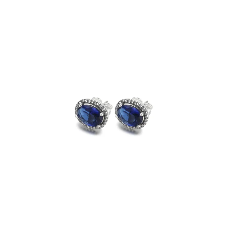 (kép) Szikrázó kék köves gombfülbevaló - 290040C01 - Megtekintés 3