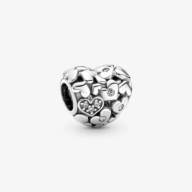 (kép) Áttört szikrázó szív charm - 791061C01