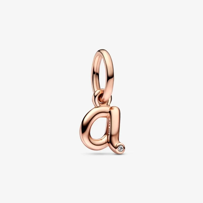 (kép) PANDORA A betű írott ABC függő charm - 782531C01