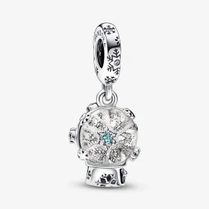 (kép) PANDORA Hópehely Hógömb Dangle Charm - 792369C01