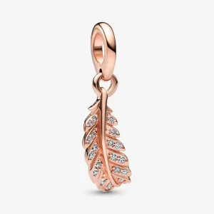 (kép) PANDORA Lebegő Hajlított Madár Toll Dangle Ékszer - 782578C01