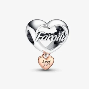 (kép) PANDORA Love You Family Heart Charm - 782326C00