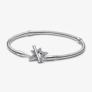 (kép) Pandora Moments Aszimmetrikus Csillag T-keresztcsont Kígyó Láncos Karkötő - 592357C01