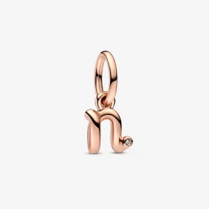 (kép) PANDORA N Betű Script Betűfül Dangle Charm - 782475C01