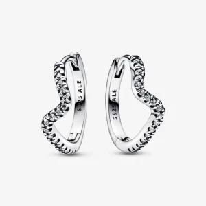 PANDORA Ragyogó Hullám Fülbevalók - 292545C01 (kép) PANDORA Ragyogó Hullám Fülbevalók - 292545C01