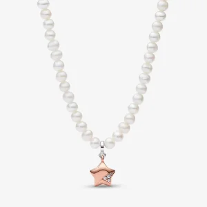 (kép) PANDORA Rose Gold Lucky Star nyaklánc - 382489C01-45