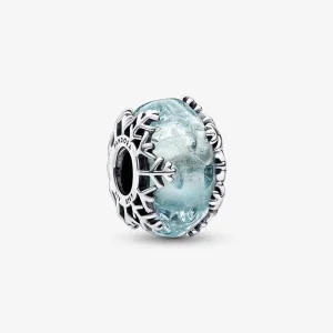 (kép) PANDORA Téli Kék Hópehely Murano Medál - 792377C00