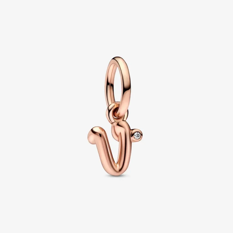 (kép) PANDORA V betű írásjeles függő charm - 782480C01