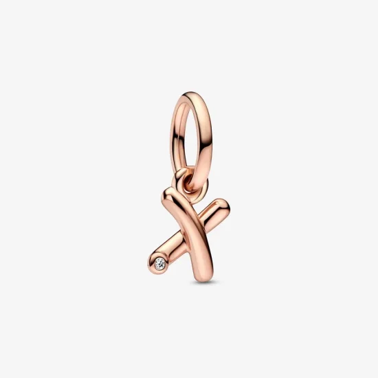 (kép) PANDORA X Betű Script Betű Dangle Charm - 782482C01