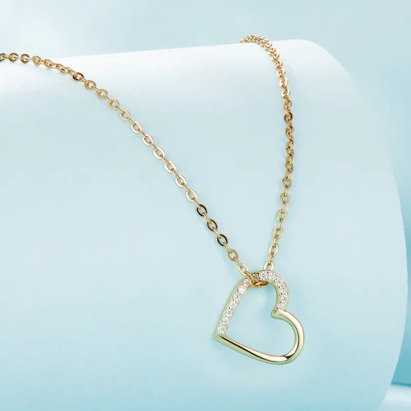 (kép) Pandora stílusú 14K Szív Nyaklánc - SCN347-B - Megtekintés 3