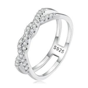 Pandora stílusú csavart gyűrű - BSR327 (kép) Pandora stílusú csavart gyűrű - BSR327