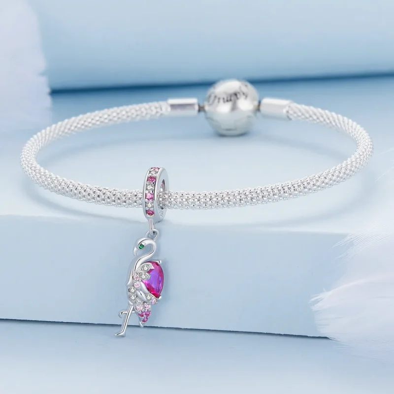 (kép) Pandora stílusú Flamingo charm - BSC833 - Megtekintés 3