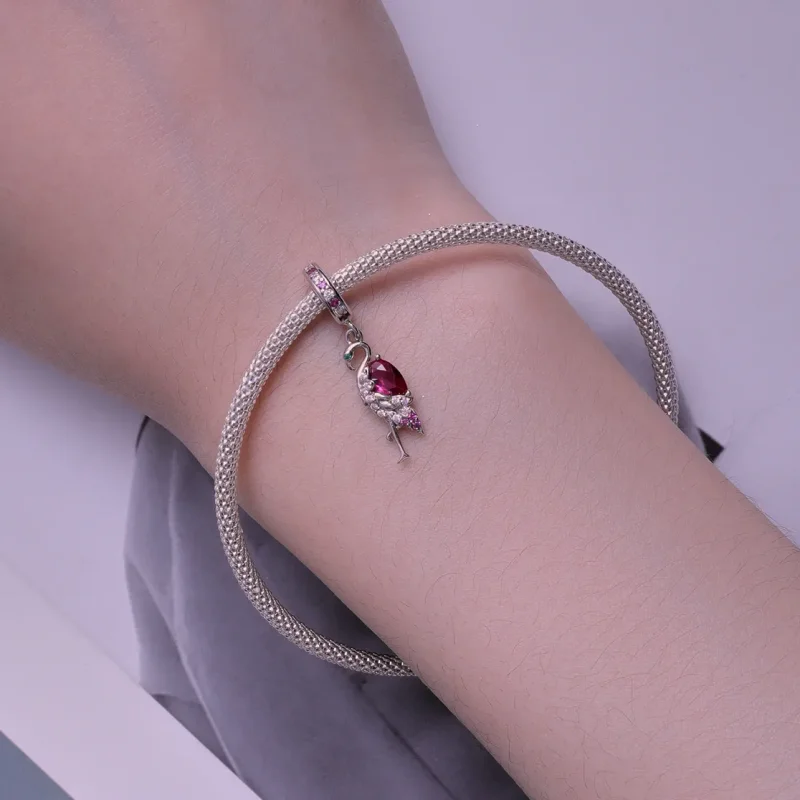 (kép) Pandora stílusú Flamingo charm - BSC833 - Megtekintés 5