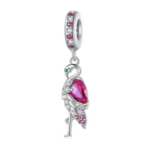 Pandora stílusú Flamingo charm - BSC833 (kép) Pandora stílusú Flamingo charm - BSC833