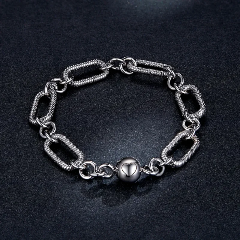 (kép) Pandora stílusú láncszemekből készült karkötő - BSB059 - Megtekintés 5