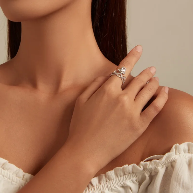 (kép) Pandora stílusú Tiara gyűrű - BSR368 - Megtekintés 4
