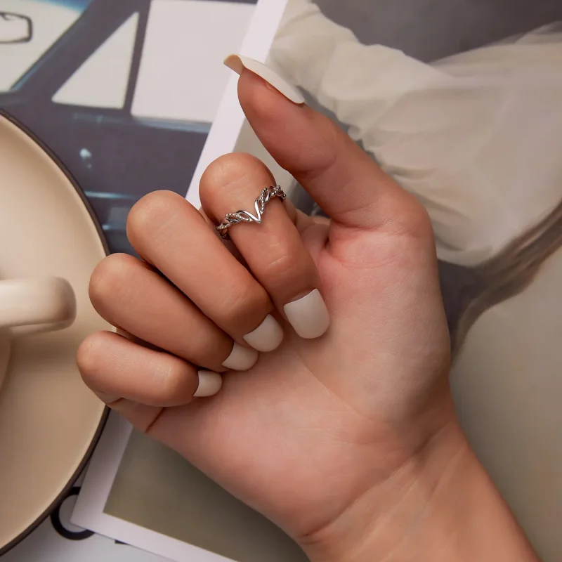 (kép) Pandora stílusú Tiara Wishbone gyűrű - BSR258 - Megtekintés 6