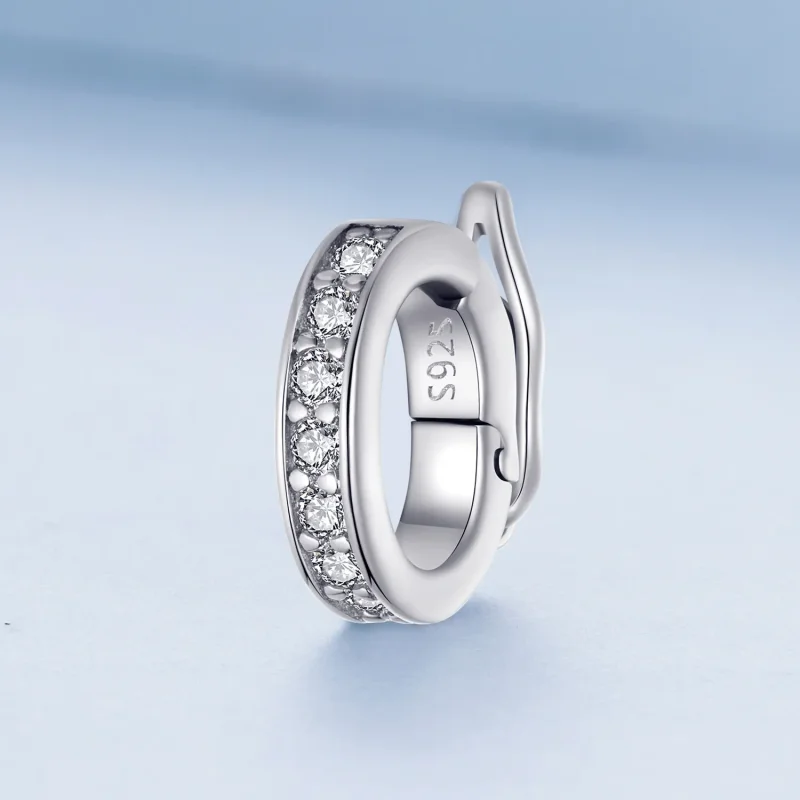 (kép) Pandora stílusú tiszta csillogó spacer charm - BSC886. - Megtekintés 2