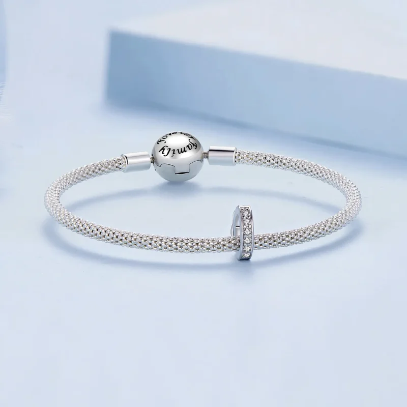 (kép) Pandora stílusú tiszta csillogó spacer charm - BSC886. - Megtekintés 5