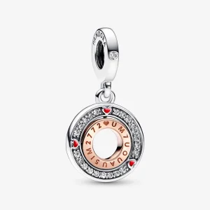 (kép) A Pandora MSG forgatható sterling ezüst és 14 karátos rózsaarany bevonatú függő - 782640C01.