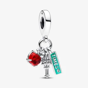 (kép) Pandora Ezüst New York Triple Dangle Utazó Csarm - 792718C01