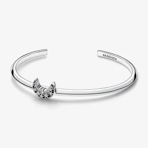 (kép) Pandora Hold ezüst nyitott karkötő átlátszó cirkónia kövekkel - 592789C01
