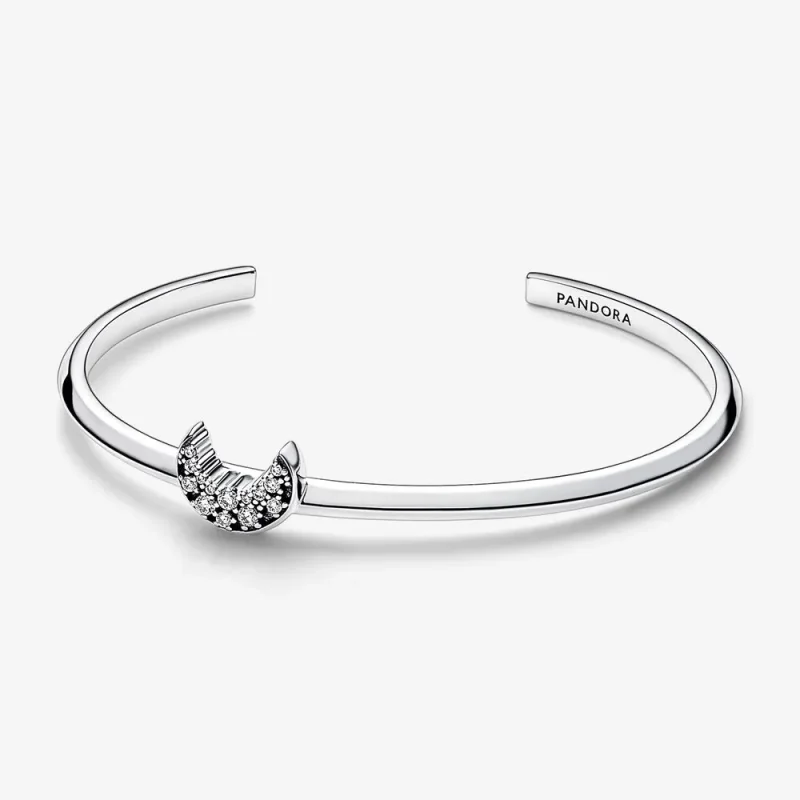 (kép) Pandora Hold ezüst nyitott karkötő átlátszó cirkónia kövekkel - 592789C01